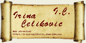 Irina Čeliković vizit kartica